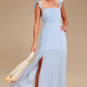 Blue Sage the Label Polka Dot Maxi Dress
